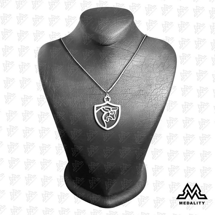 پلاک گردنبند نماد تیم پرسپولیس جنس استیل مرغوب رنگ ثابت ضد حساسیت و کم وزن